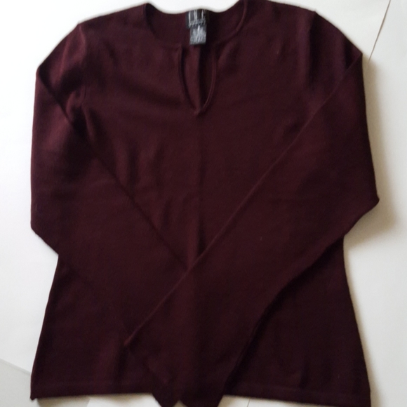 INC Vintage Deep Burgundy Key Hole Neck Sweater - Picture 11 of 11